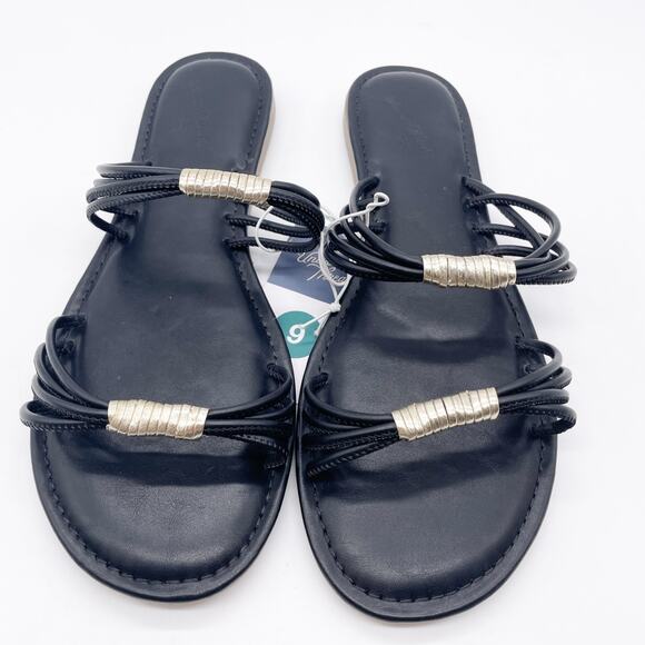 Universal Thread Women's Aura Two Band Slide Sandals Black Size 9 - Picture 3 of 6